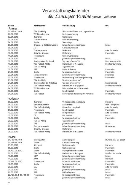 Mitteilungsblatt Lenting 2009/II