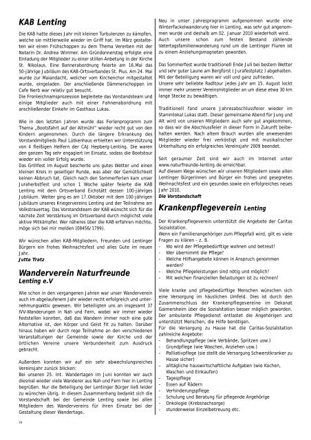 Mitteilungsblatt Lenting 2009/II