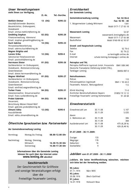 Mitteilungsblatt Lenting 2009/II