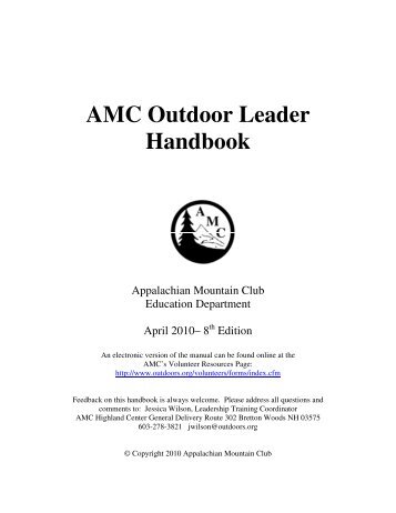 AMC Outdoor Leader Handbook (pdf) - Appalachian Mountain Club