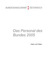 Das Personal des Bundes 2005 - Bundeskanzleramt Ãsterreich