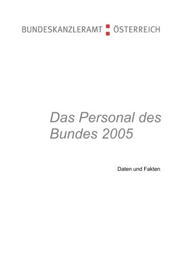 Das Personal des Bundes 2005 - Bundeskanzleramt Ãsterreich