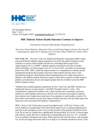 HHC Diabetic Patient Health Outcomes Continue to Improve