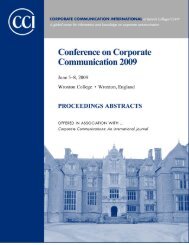 Abtracts of Proceedings 2009 - Corporate Communication ...
