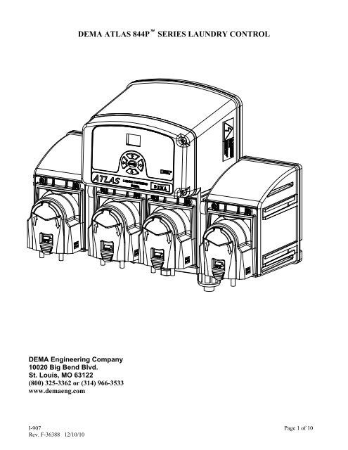 Dema Controls dema atlas 844p series laundry control - Industrial Solenoid Valves ...