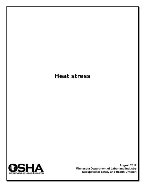 Heat stress Guide - Minnesota Department of Labor and Industry