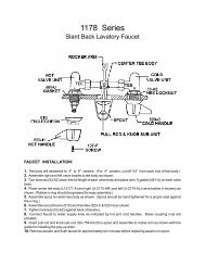 Slant Back Lavatory Faucet Application Notes (PDF) - Central Brass