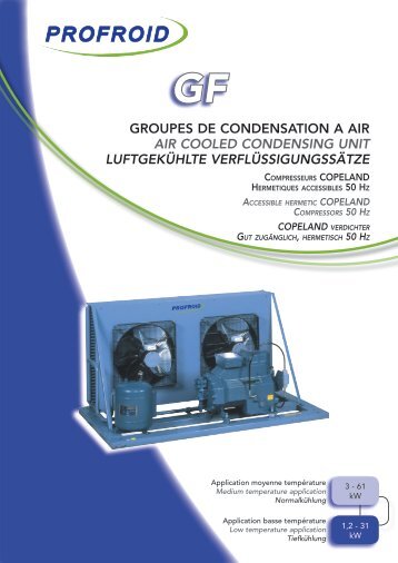 groupes de condensation a air air cooled condensing unit ... - Profroid