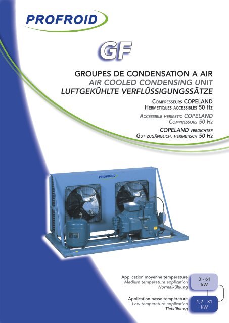 groupes de condensation a air air cooled condensing unit ... - Profroid