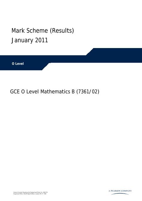 Mark Scheme (Results) January 2011 - Bland