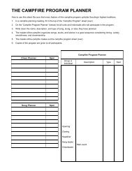 THE CAMPFIRE PROGRAM PLANNER - Boy Scout Troop 957