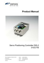 8.4 Connecting the servo positioning controller DIS-2 310 ... - Metronix