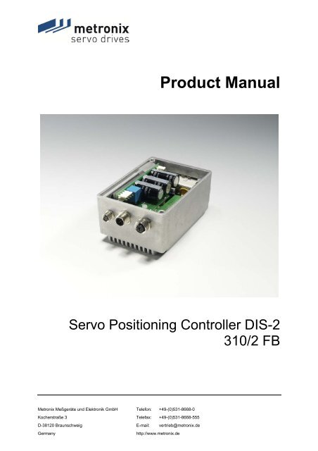 8.4 Connecting the servo positioning controller DIS-2 310 ... - Metronix