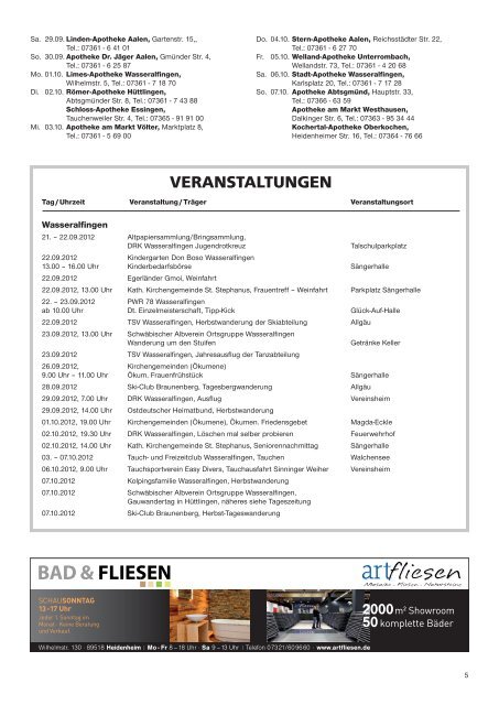 VERANSTALTUNGEN - Museen in Aalen