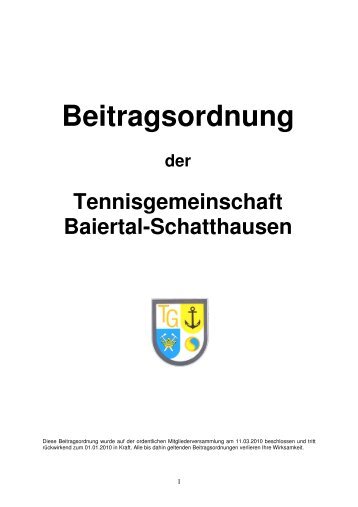 Beitragsordnung - Tg-Baiertal-Schatthausen