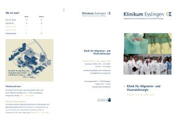 Klinik für Allgemein- und Viszeralchirurgie - Klinikum Esslingen