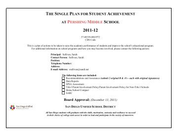 the single plan for student achievement at pershing middle school