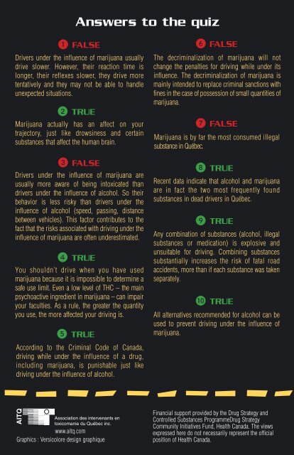 The Marijuana and Driving Quiz