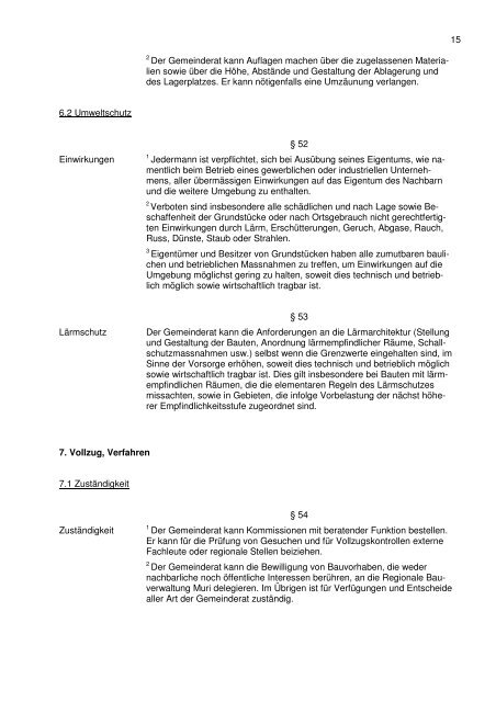 BAU- UND NUTZUNGSORDNUNG (BNO) - Gemeinde Sarmenstorf