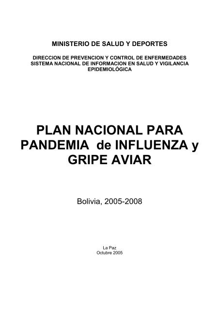 plan nacional para pandemia de influenza y gripe aviar de influenza ...