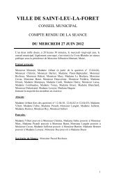 conseil municipal du 27 juin 2012 - Saint-Leu-La-ForÃªt