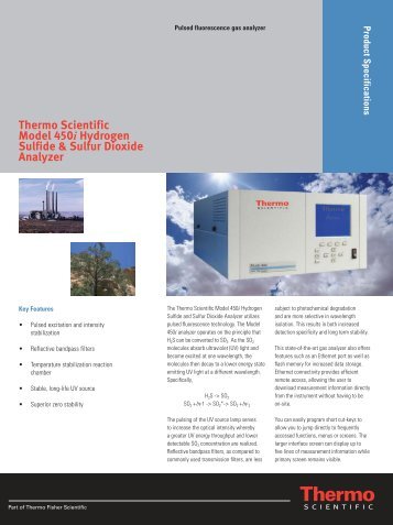 Thermo Scientific Model 450i Hydrogen Sulfide & Sulfur Dioxide ...