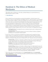 Handout 6: The Ethics of Medical Marijuana - David W. Agler