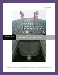 Goldman Sachs Case Study - Anderson School of Management