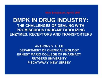 dmpk in drug industry - New England Drug Metabolism Discussion ...