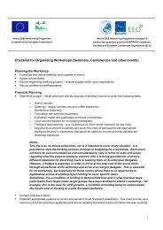 Checklist for Organising Workshops (Seminars ... - Natura 2000