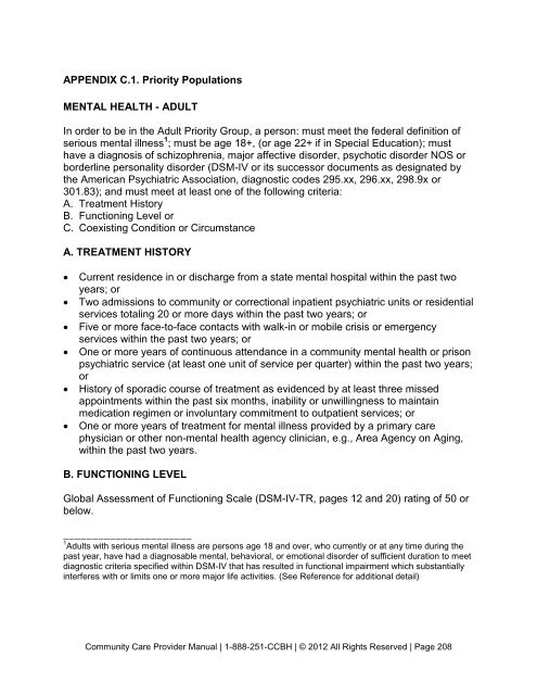 Billing Manual for Community Care Network Providers