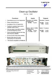 Clean-up Oscillator - TimeTech GmbH