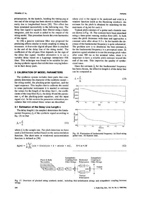 Physical Modeling of Plucked String Instruments with Application to ...