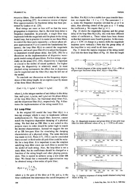 Physical Modeling of Plucked String Instruments with Application to ...