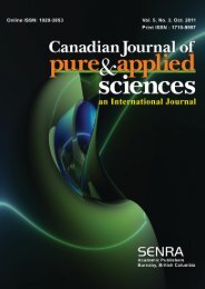 Oct-11 - Canadian Journal of Pure and Applied Sciences