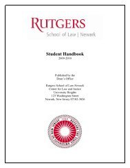 Student Handbook - Rutgers School of Law-Newark - Rutgers, The ...