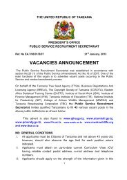 VACANCIES ANNOUNCEMENT - Zoom Tanzania