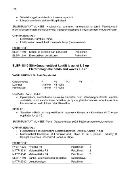 2. teknistieteellinen tutkintokoulutus - Porin yksikkÃ¶ - Tampereen ...