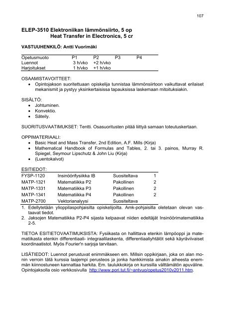 2. teknistieteellinen tutkintokoulutus - Porin yksikkÃ¶ - Tampereen ...