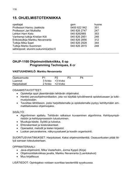 2. teknistieteellinen tutkintokoulutus - Porin yksikkÃ¶ - Tampereen ...