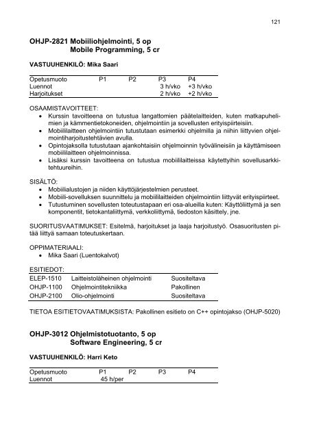 2. teknistieteellinen tutkintokoulutus - Porin yksikkÃ¶ - Tampereen ...