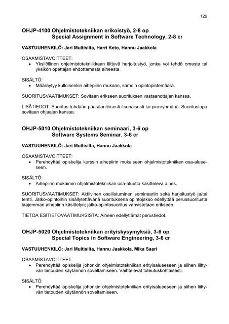 2. teknistieteellinen tutkintokoulutus - Porin yksikkÃ¶ - Tampereen ...