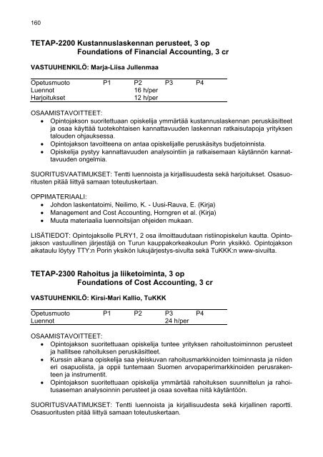 2. teknistieteellinen tutkintokoulutus - Porin yksikkÃ¶ - Tampereen ...