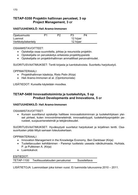 2. teknistieteellinen tutkintokoulutus - Porin yksikkÃ¶ - Tampereen ...