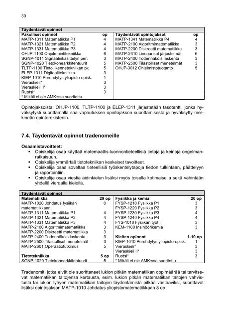 2. teknistieteellinen tutkintokoulutus - Porin yksikkÃ¶ - Tampereen ...