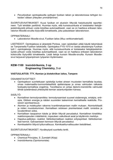 2. teknistieteellinen tutkintokoulutus - Porin yksikkÃ¶ - Tampereen ...