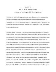 Laudatio fÃ¼r Prof. Dr. rer. nat. Wolfgang Kaysser anlÃ¤sslich der ...