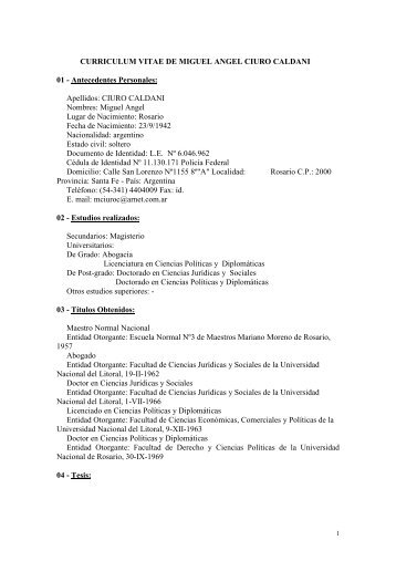 Curriculum Vitae 2011 - Facultad de Derecho - UNICEN