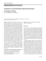 Evaluation of a Gastrointestinal Symptoms Questionnaire