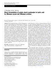 Direct fermentation of potato starch wastewater - Springer